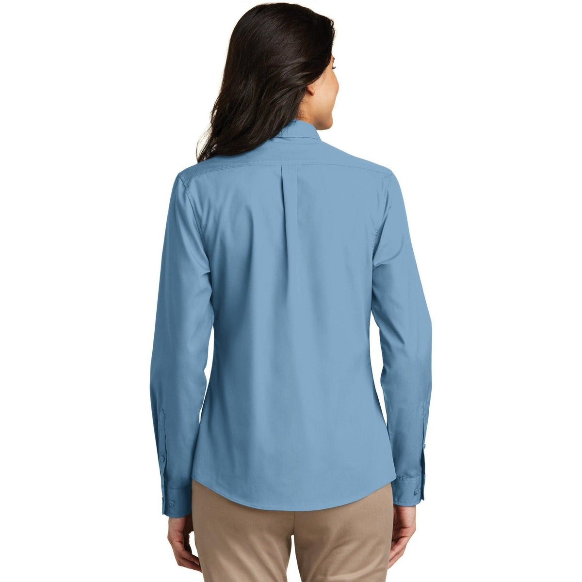 no-logo Port Authority Women's Long Sleeve Carefree Poplin Shirt-Dress Shirts-Port Authority-Thread Logic