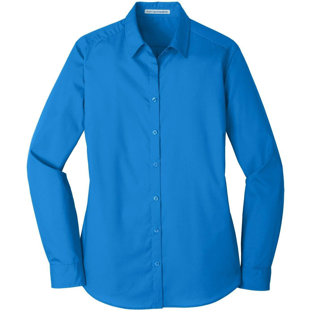 no-logo Port Authority Women's Long Sleeve Carefree Poplin Shirt-Dress Shirts-Port Authority-Thread Logic