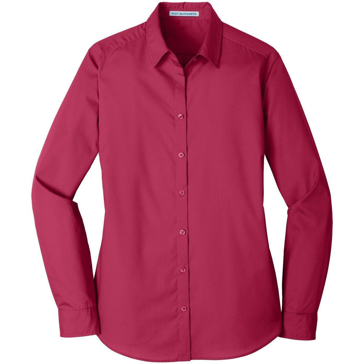 no-logo Port Authority Women's Long Sleeve Carefree Poplin Shirt-Dress Shirts-Port Authority-Thread Logic