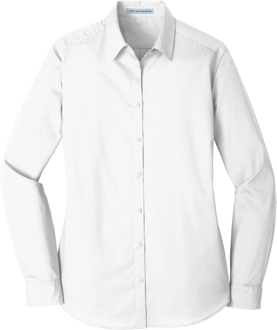 OUTLET-Port Authority Women's Long Sleeve Carefree Poplin Shirt