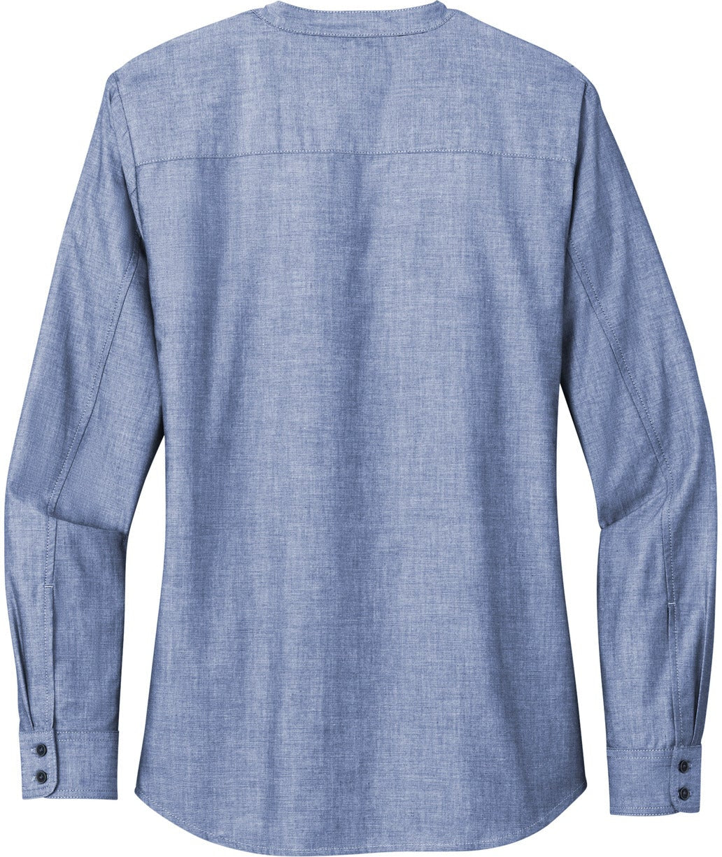 no-logo Port Authority Ladies Long Sleeve Chambray Easy Care Shirt-Regular-Port & Company-Thread Logic