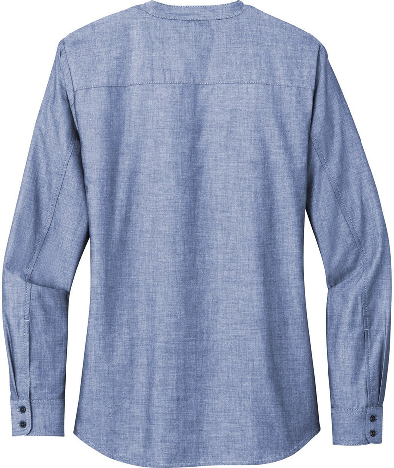 no-logo Port Authority Ladies Long Sleeve Chambray Easy Care Shirt-Regular-Port Authority-Thread Logic