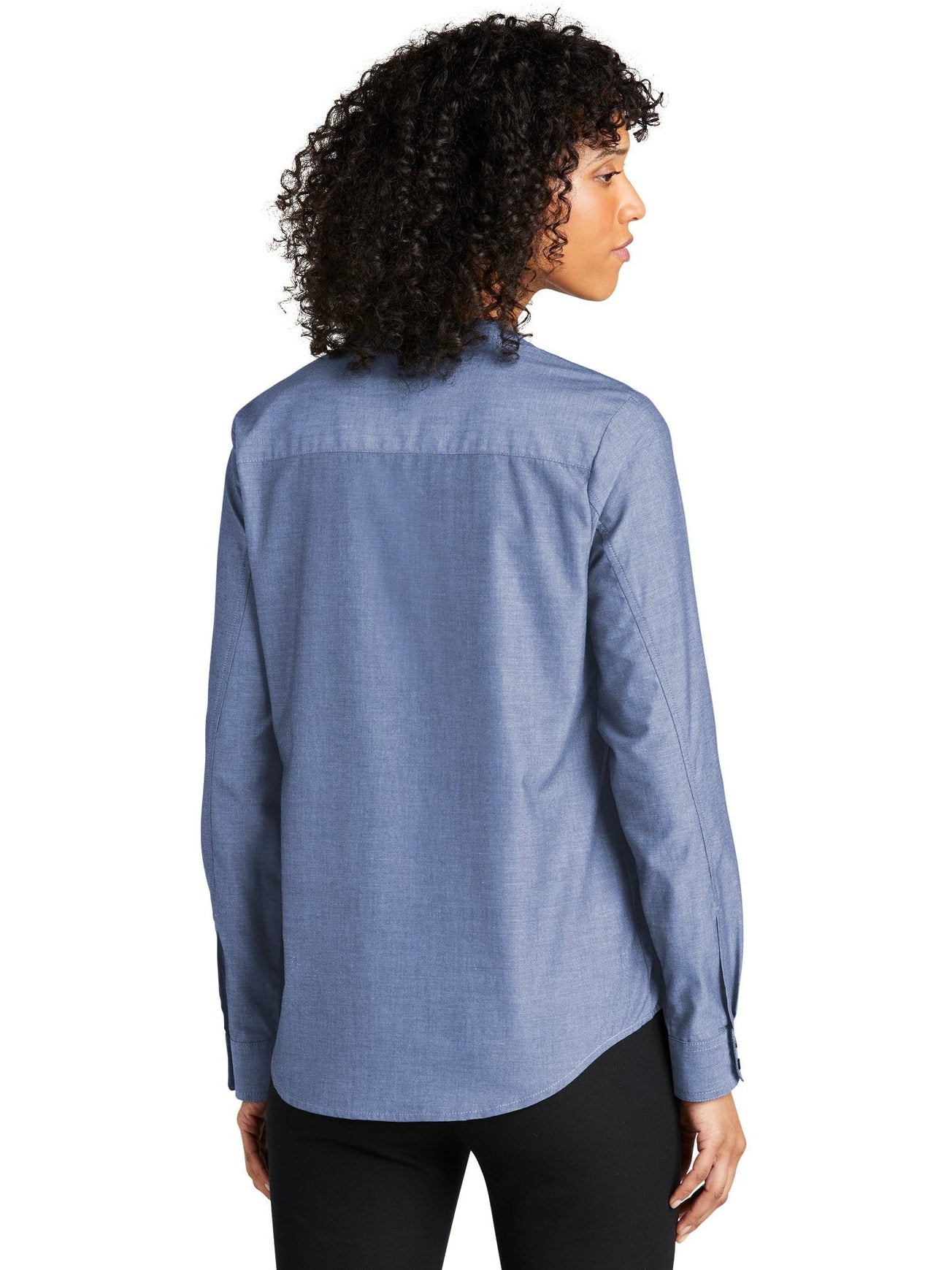 no-logo Port Authority Ladies Long Sleeve Chambray Easy Care Shirt-Regular-Port & Company-Thread Logic