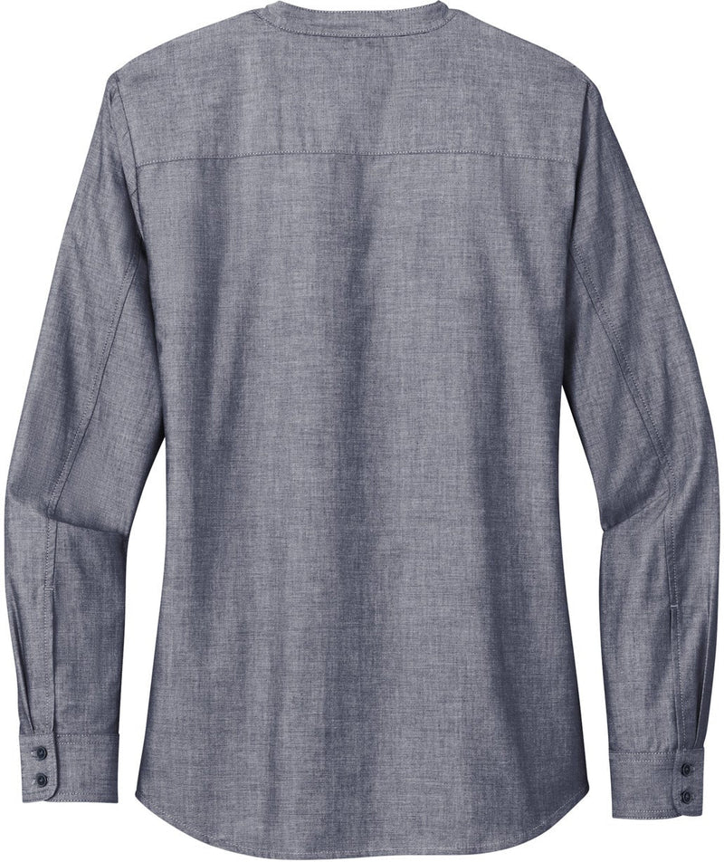 no-logo Port Authority Ladies Long Sleeve Chambray Easy Care Shirt-Regular-Port & Company-Thread Logic