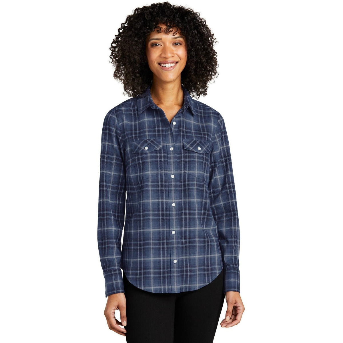 no-logo Port Authority Ladies Long Sleeve Ombre Plaid Shirt-Regular-Port Authority-Thread Logic