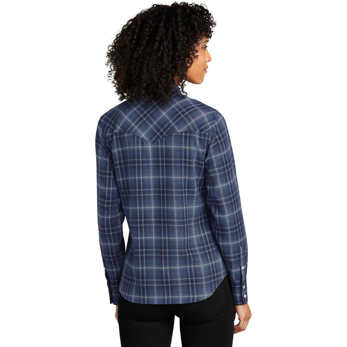 no-logo Port Authority Ladies Long Sleeve Ombre Plaid Shirt-Regular-Port Authority-Thread Logic