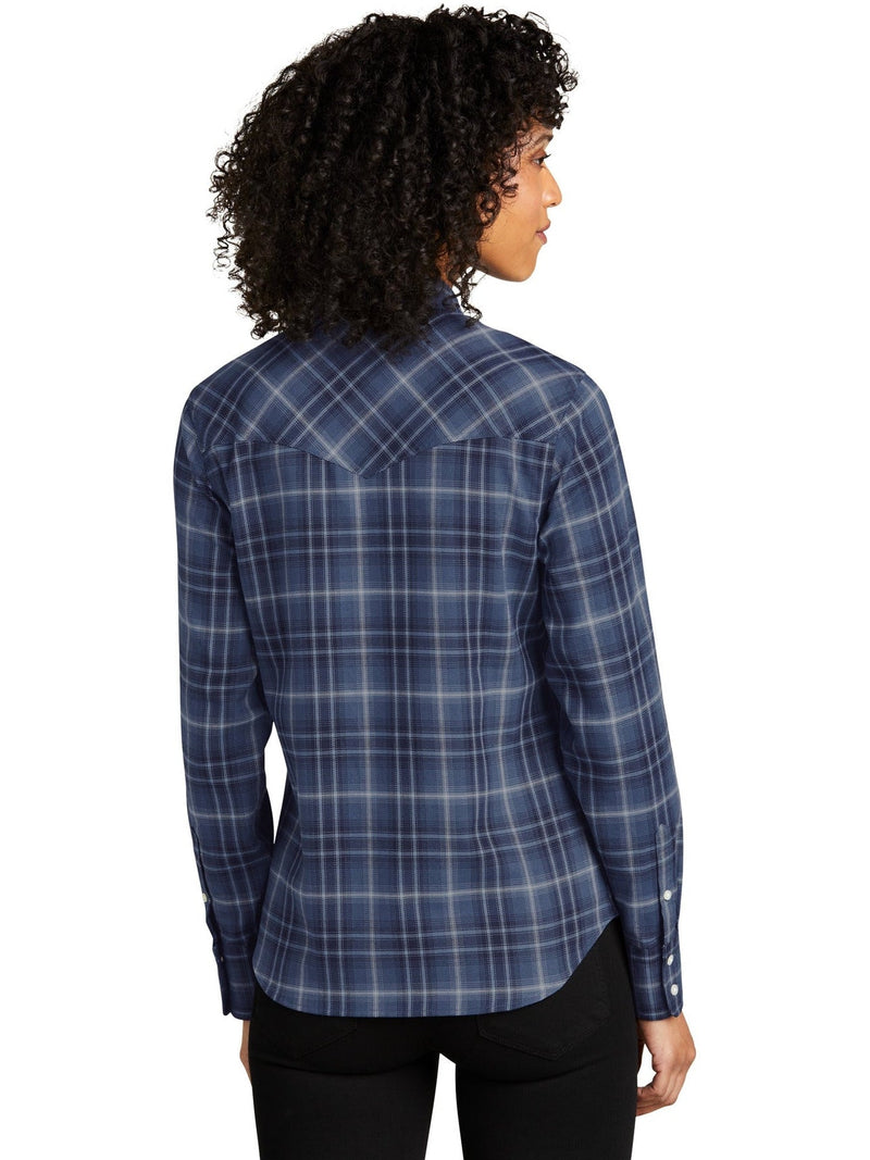 no-logo Port Authority Ladies Long Sleeve Ombre Plaid Shirt-Regular-Port Authority-Thread Logic