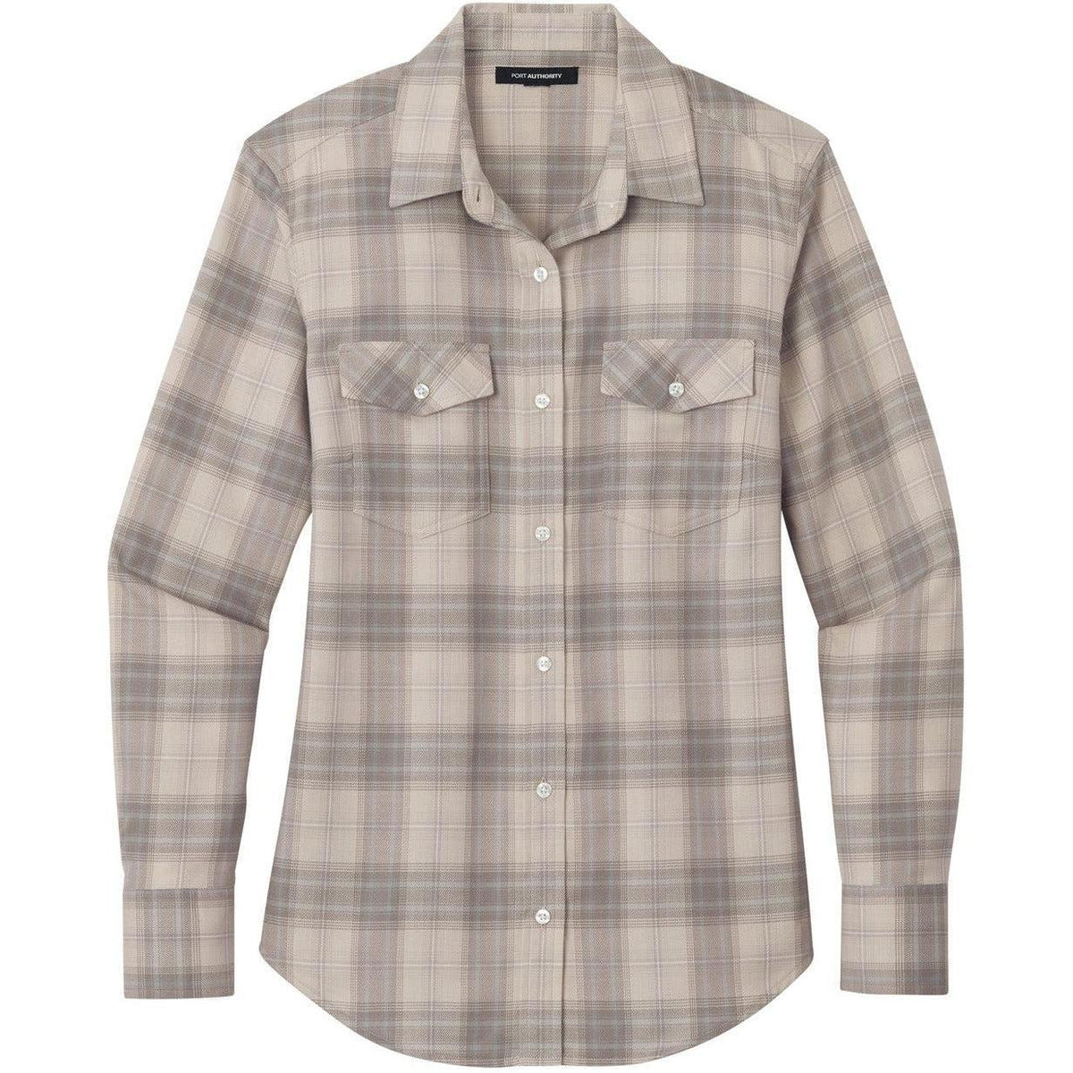 no-logo Port Authority Ladies Long Sleeve Ombre Plaid Shirt