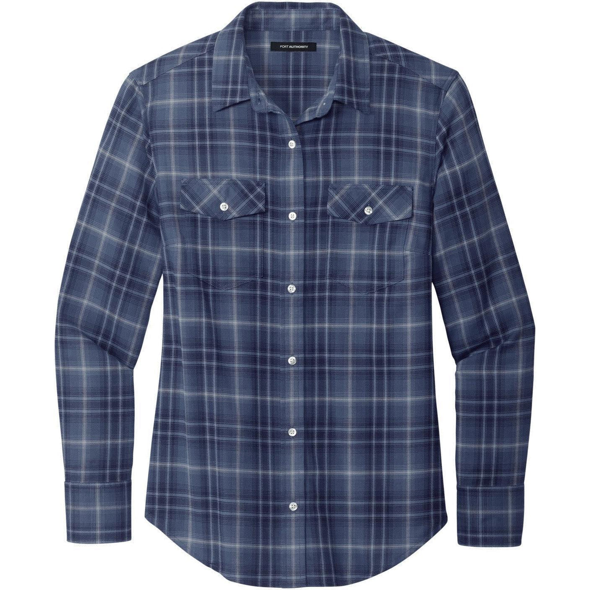 no-logo Port Authority Ladies Long Sleeve Ombre Plaid Shirt
