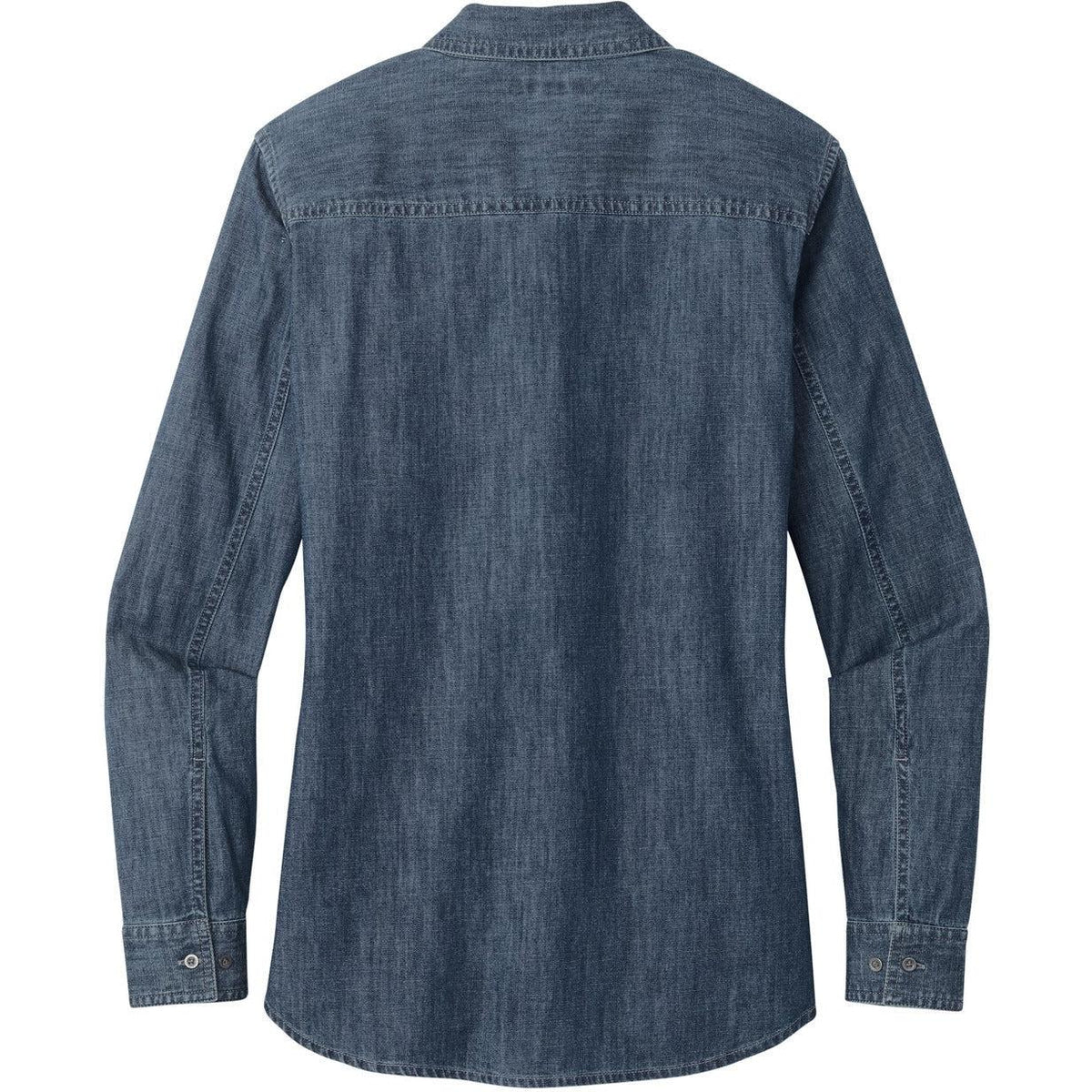 no-logo Port Authority Ladies Long Sleeve Perfect Denim Shirt-Regular-Port & Company-Thread Logic