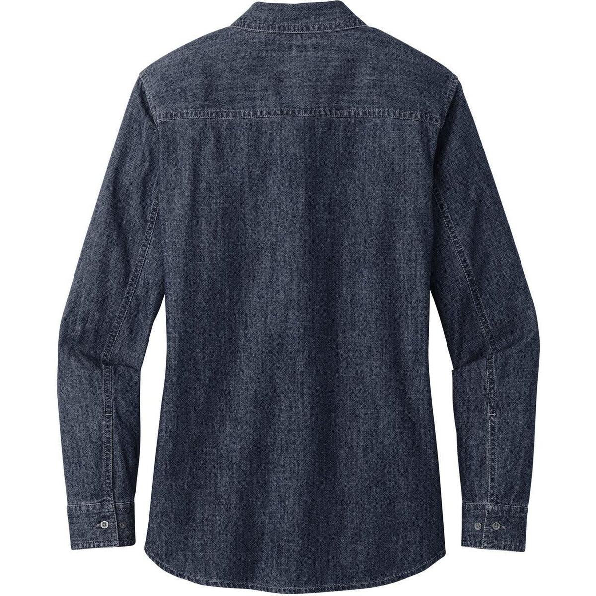 no-logo Port Authority Ladies Long Sleeve Perfect Denim Shirt-Regular-Port & Company-Thread Logic
