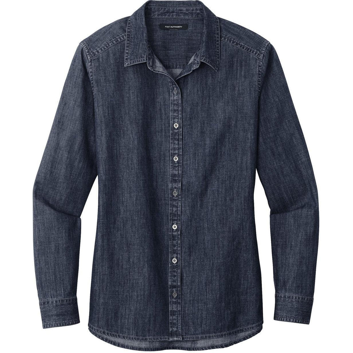 no-logo Port Authority Ladies Long Sleeve Perfect Denim Shirt