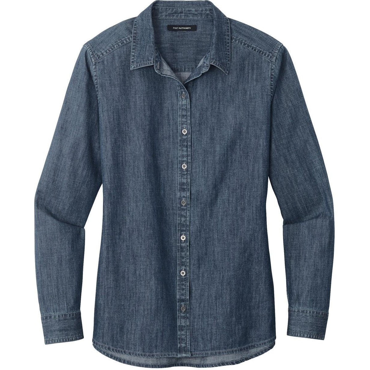 no-logo Port Authority Ladies Long Sleeve Perfect Denim Shirt