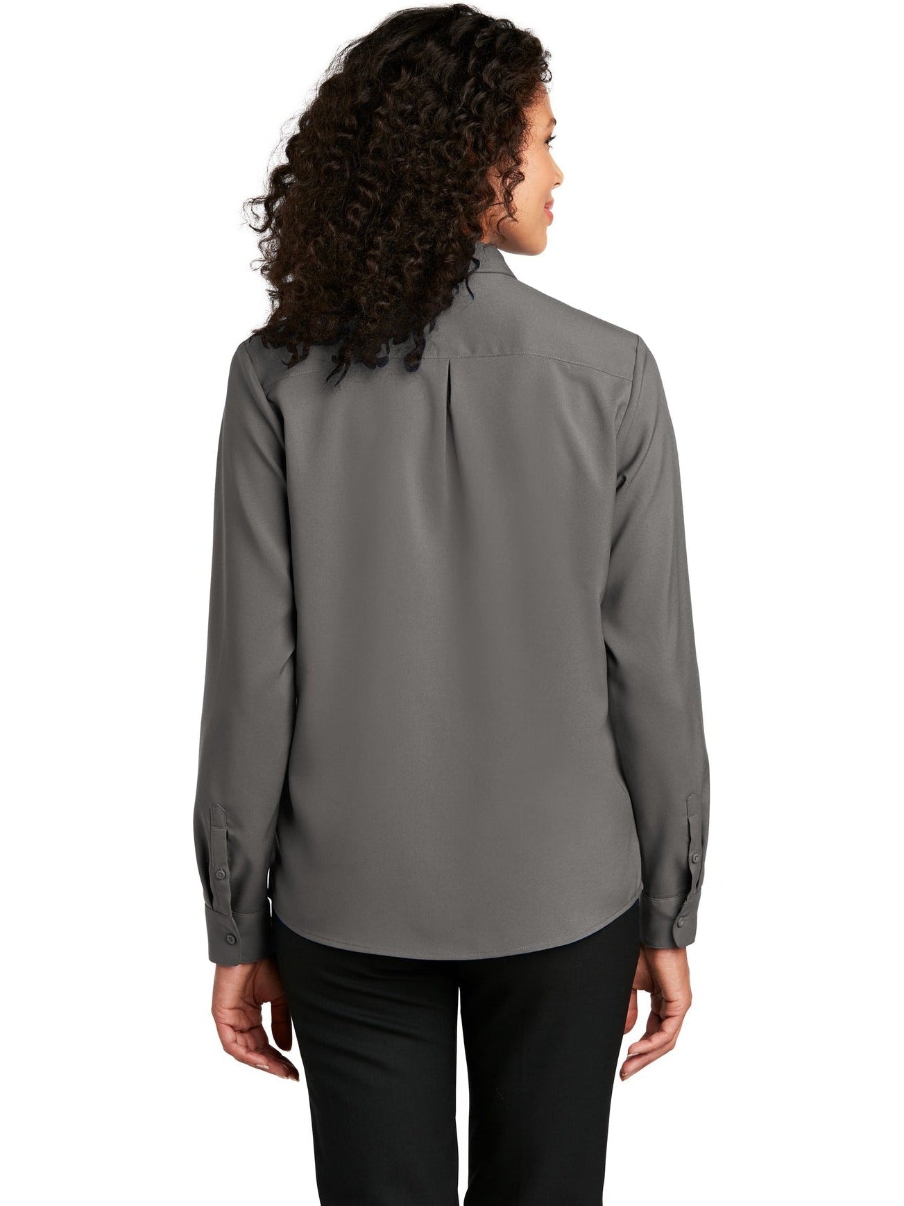 no-logo Port Authority Ladies Long Sleeve Performance Staff Shirt-Regular-Port Authority-Thread Logic