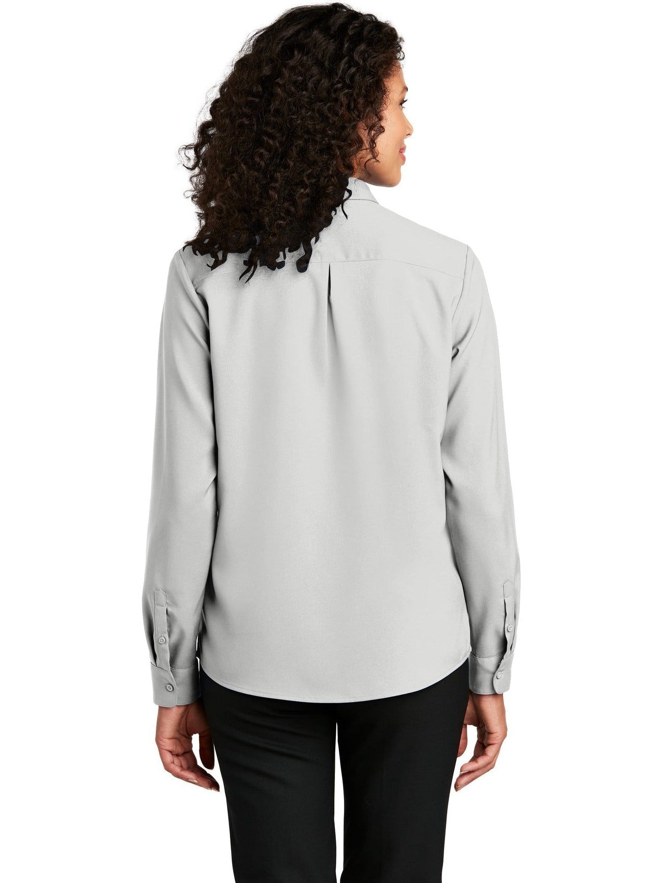 no-logo Port Authority Ladies Long Sleeve Performance Staff Shirt-Regular-Port Authority-Thread Logic