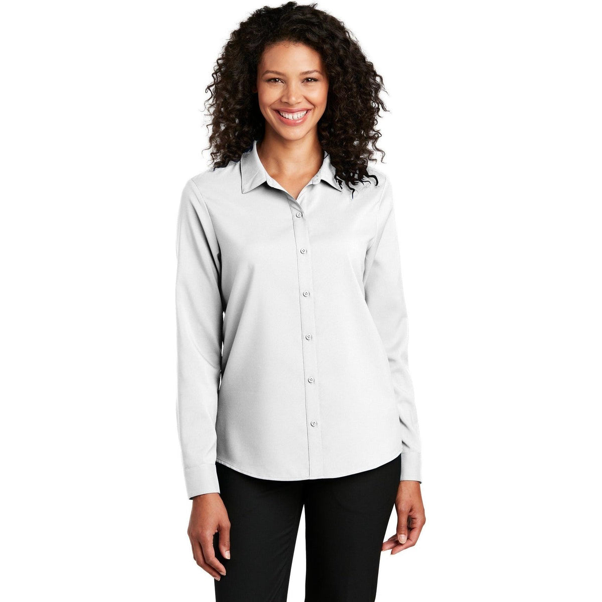 no-logo Port Authority Women's Long Sleeve Performance Staff Shirt-Dress Shirts-Port Authority-Thread Logic