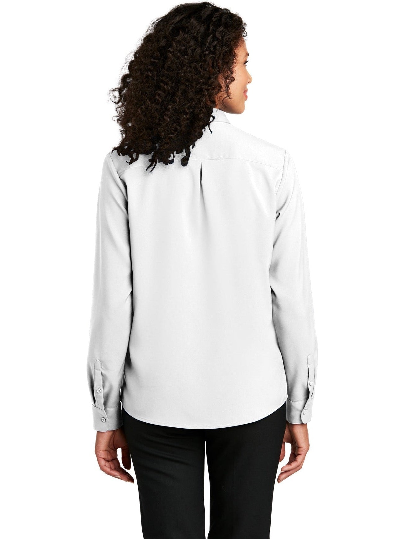 no-logo Port Authority Ladies Long Sleeve Performance Staff Shirt-Regular-Port Authority-Thread Logic