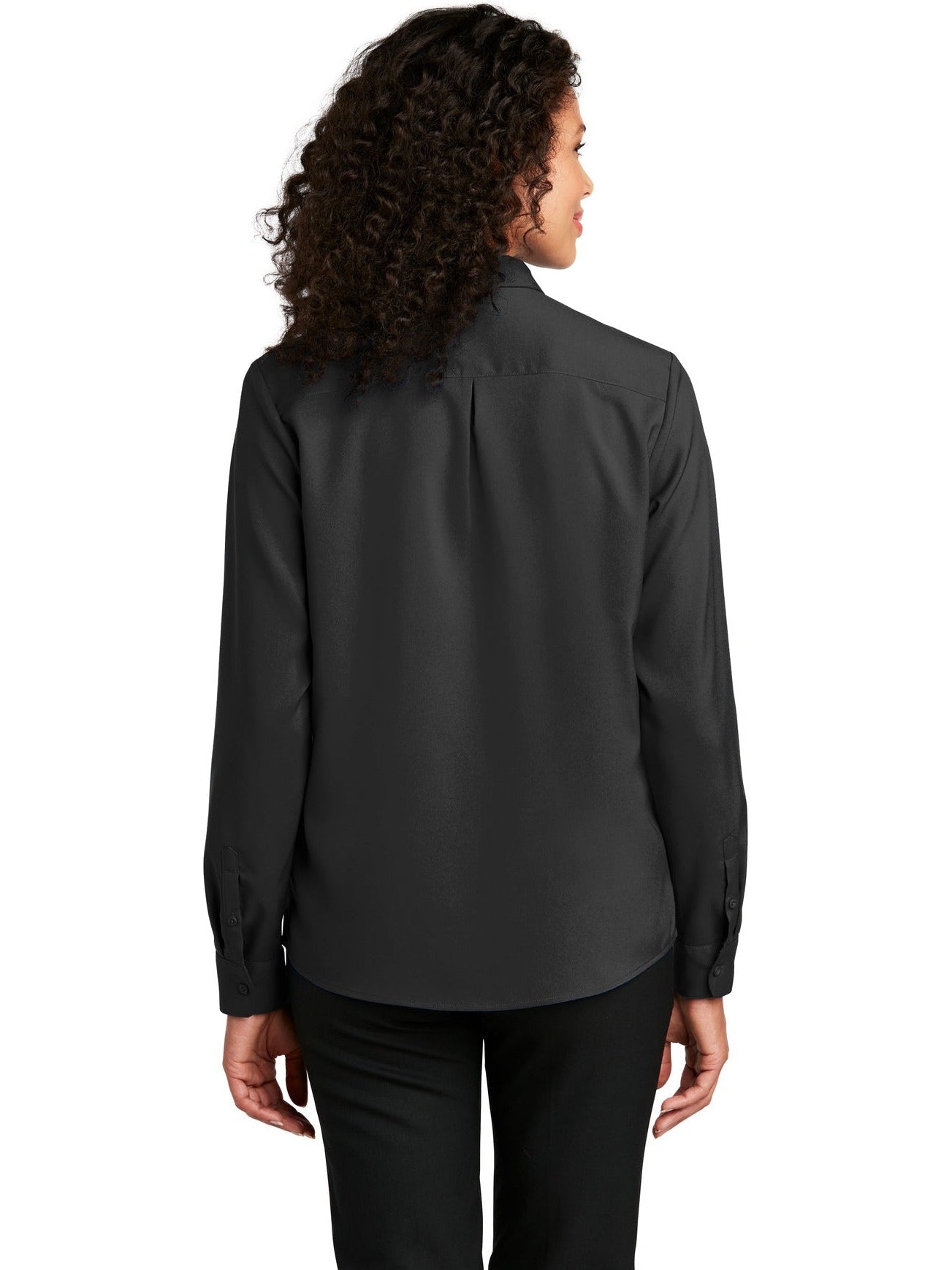 no-logo Port Authority Ladies Long Sleeve Performance Staff Shirt-Regular-Port Authority-Thread Logic
