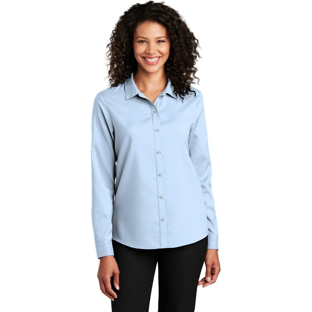 no-logo Port Authority Women's Long Sleeve Performance Staff Shirt-Dress Shirts-Port Authority-Thread Logic