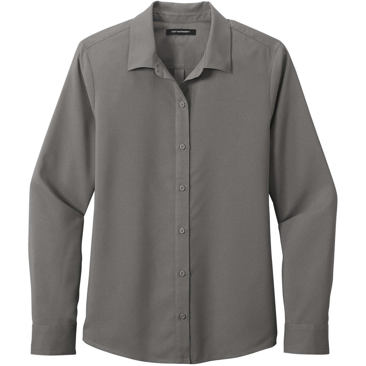 no-logo Port Authority Women's Long Sleeve Performance Staff Shirt-Dress Shirts-Port Authority-Graphite-XS-Thread Logic