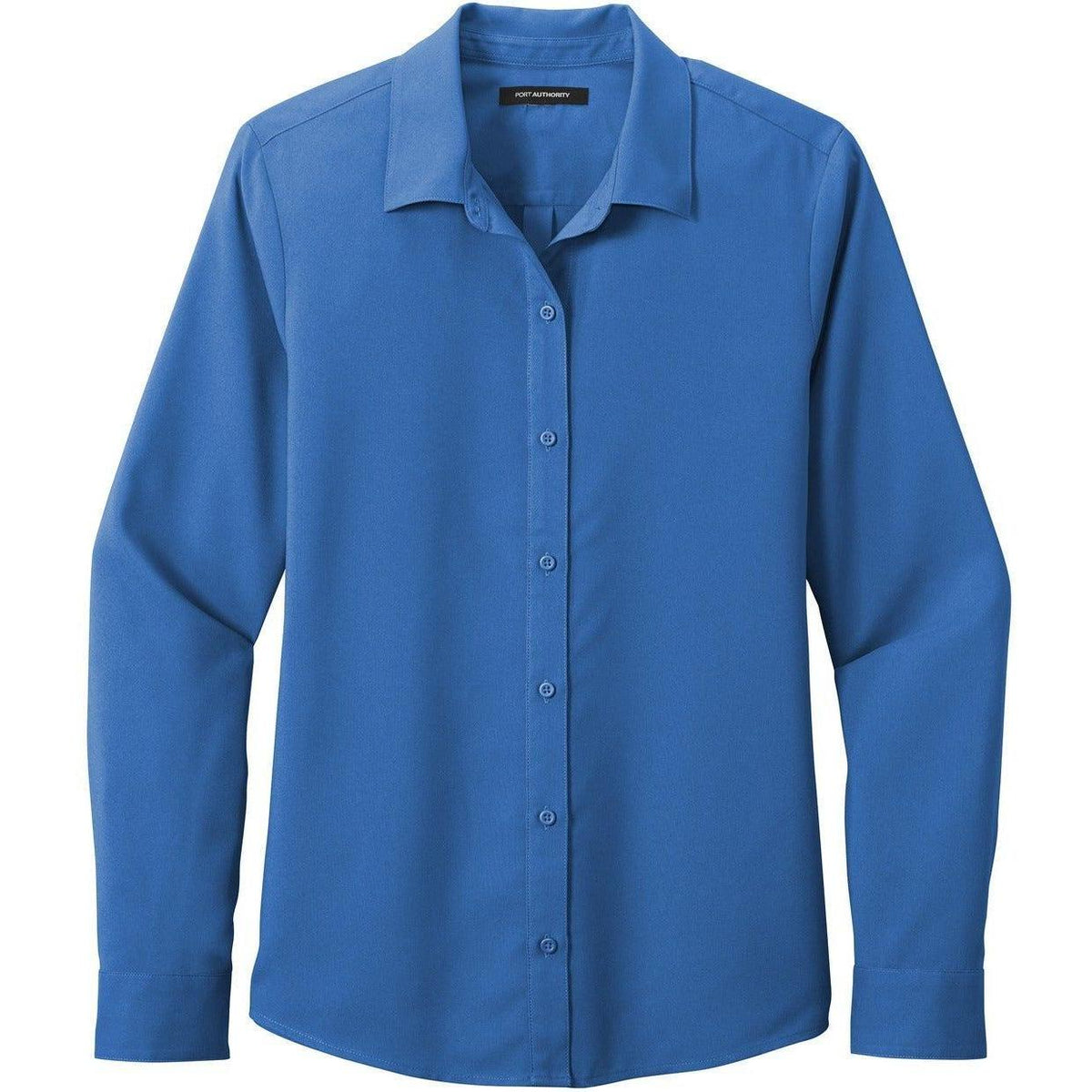 no-logo Port Authority Women's Long Sleeve Performance Staff Shirt-Dress Shirts-Port Authority-True Blue-XS-Thread Logic