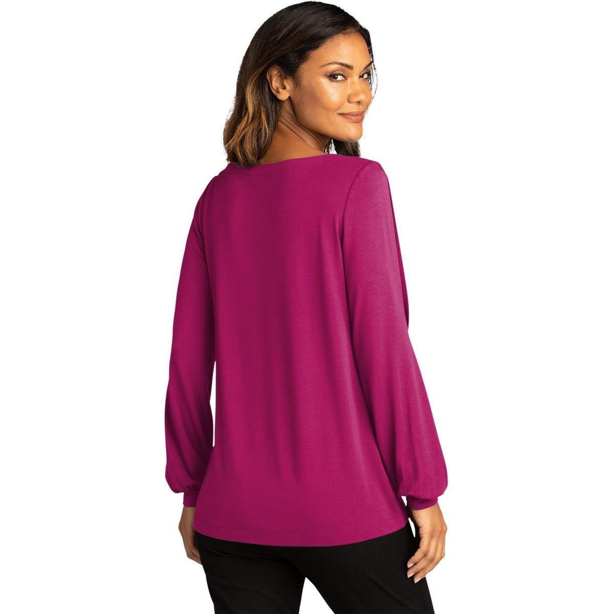 no-logo Port Authority Ladies Luxe Knit Jewel Neck Top-Regular-Port Authority-Thread Logic