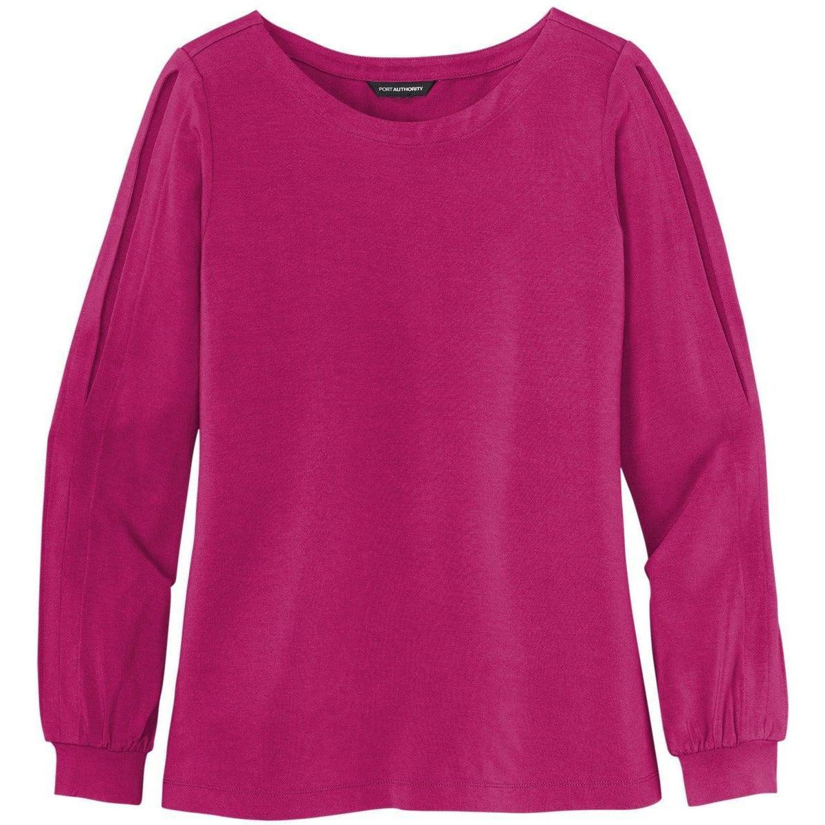logo-left Port Authority Ladies Luxe Knit Jewel Neck Top