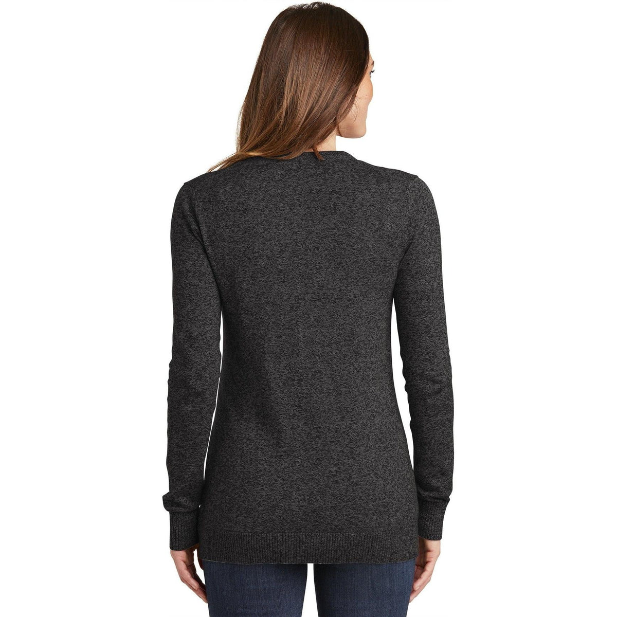 no-logo Port Authority Women's Marled Cardigan Sweater-Sweaters-Port Authority-Thread Logic