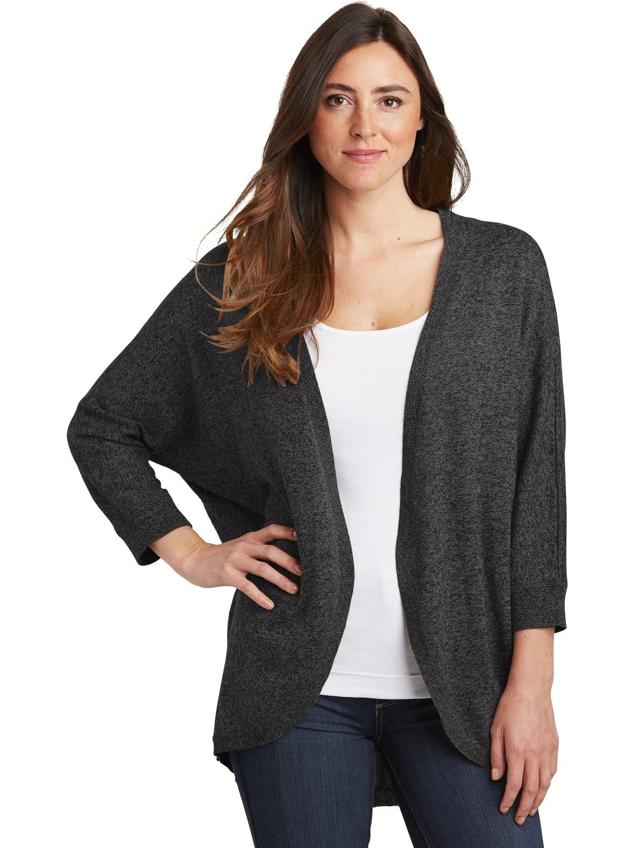 no-logo Port Authority Ladies Marled Cocoon Sweater-Regular-Port Authority-Thread Logic