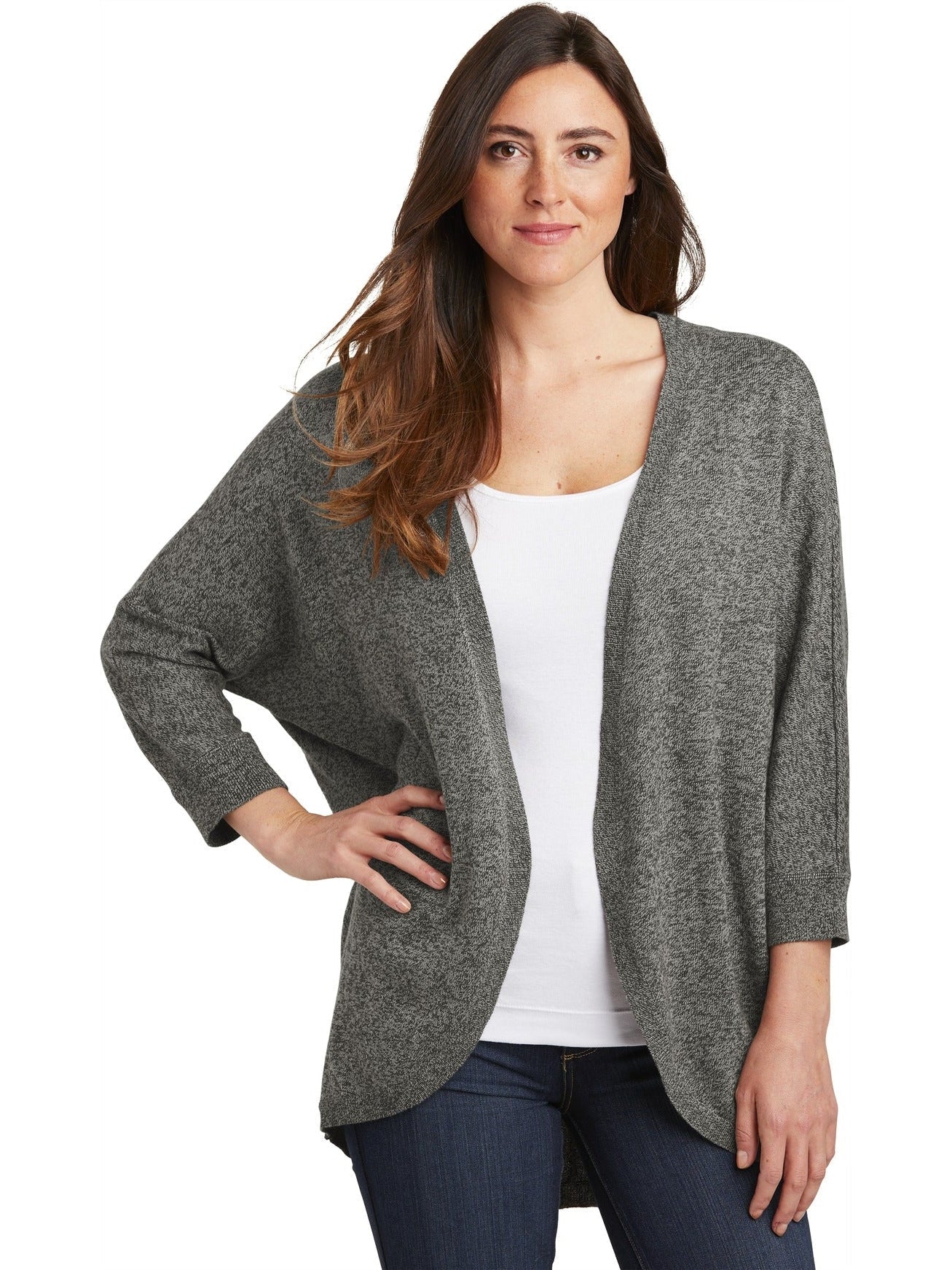 no-logo Port Authority Ladies Marled Cocoon Sweater-Regular-Port Authority-Thread Logic