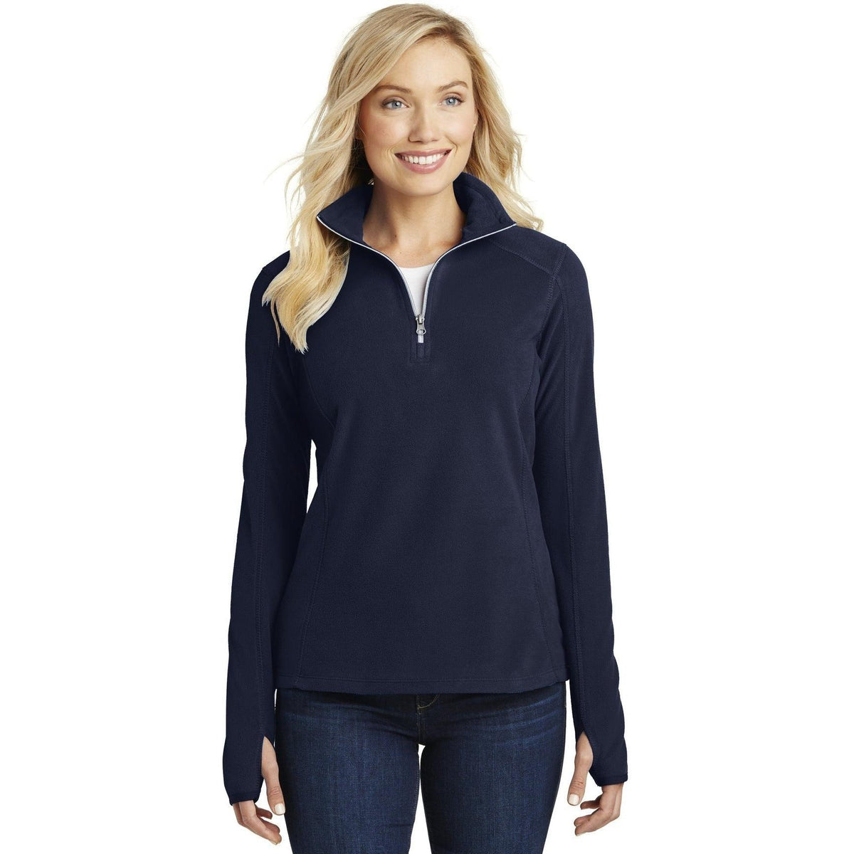 no-logo Port Authority Women's Microfleece 1/2 Zip Pullover-Quarter Zips-Port Authority-Thread Logic