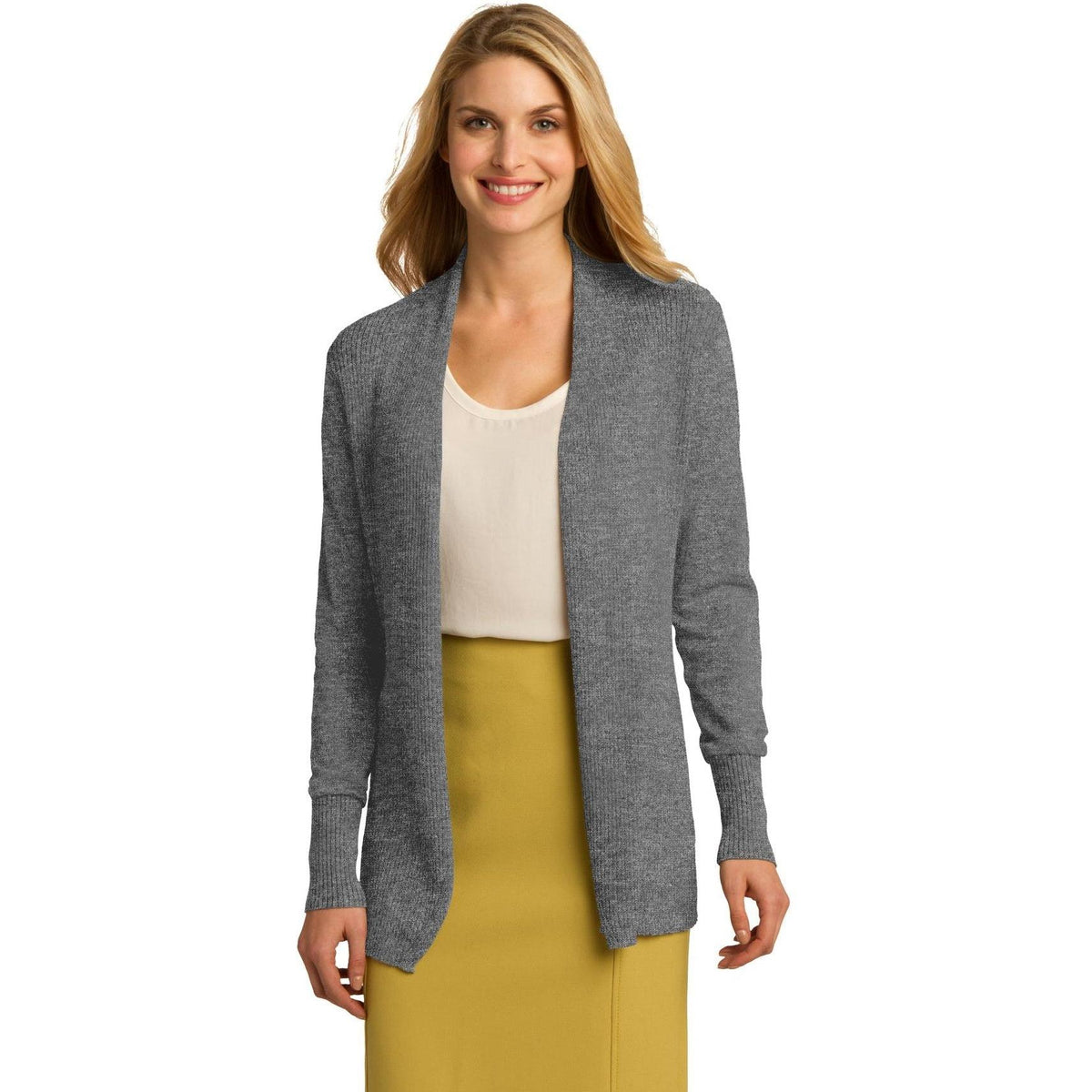 no-logo Port Authority Ladies Open Front Cardigan Sweater-Regular-Port Authority-Thread Logic