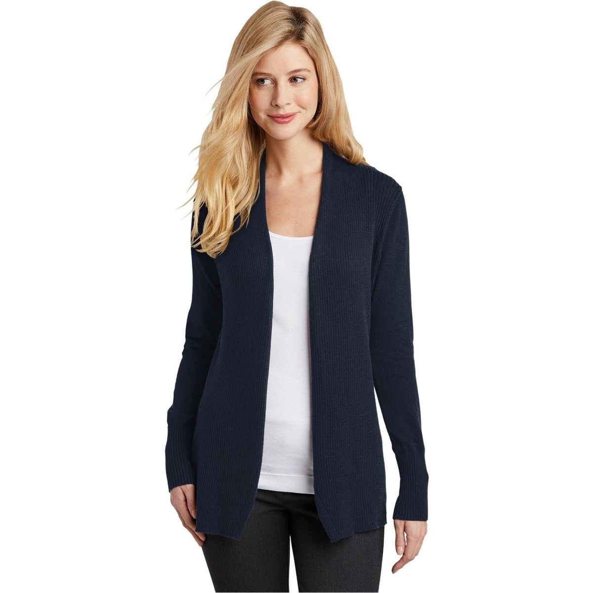 no-logo Port Authority Ladies Open Front Cardigan Sweater-Regular-Port Authority-Thread Logic