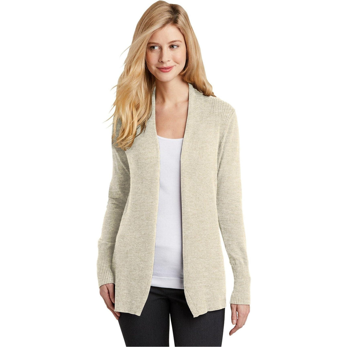 no-logo Port Authority Ladies Open Front Cardigan Sweater-Regular-Port Authority-Thread Logic