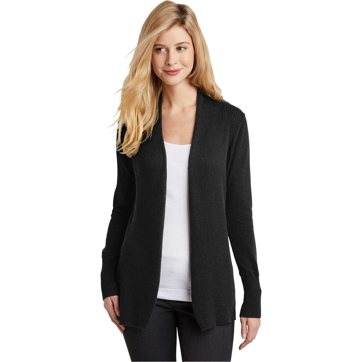 no-logo Port Authority Ladies Open Front Cardigan Sweater-Regular-Port Authority-Thread Logic