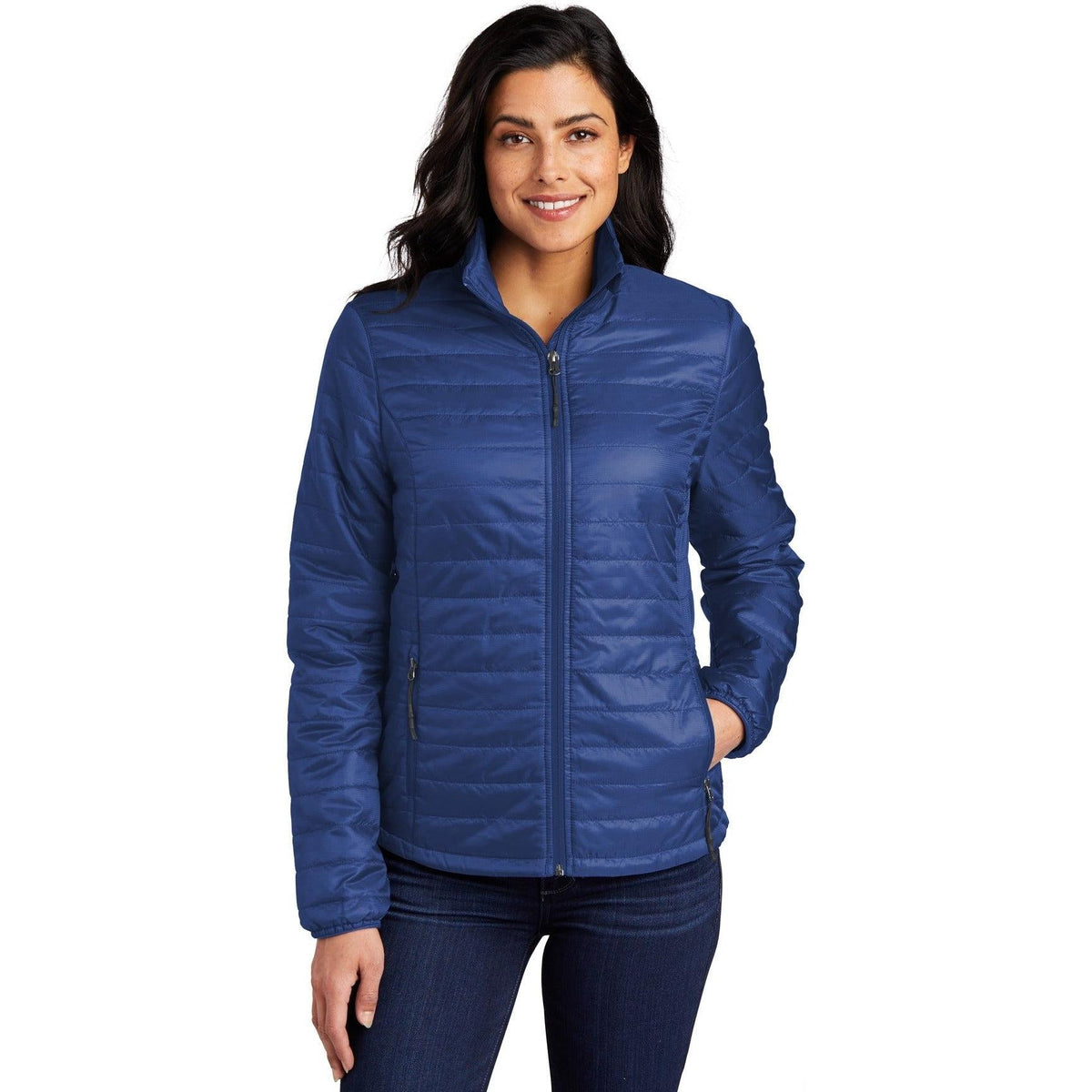 no-logo Port Authority Women's Packable Puffy Jacket-Regular-Port Authority-Cobalt Blue-S-Thread Logic