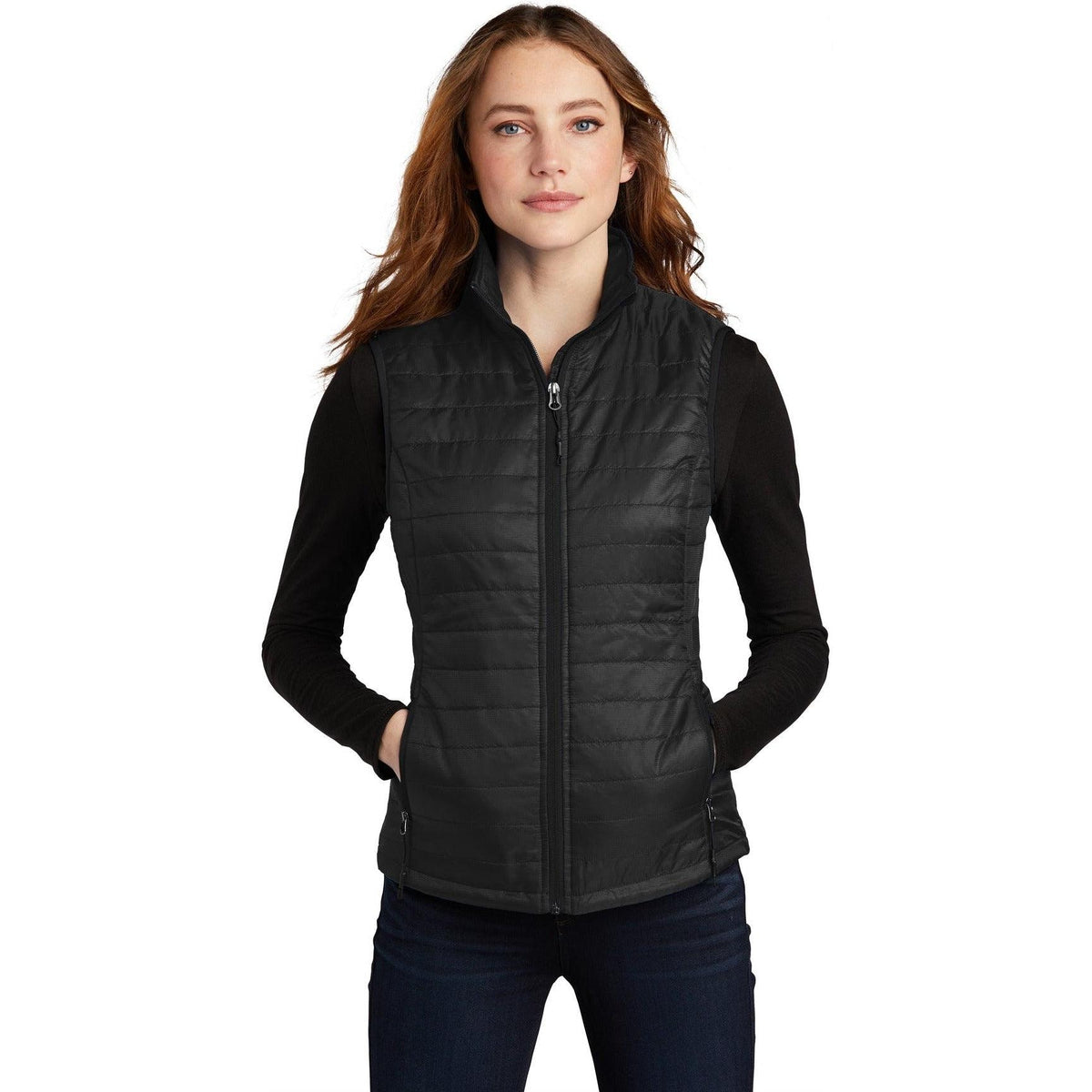 no-logo Port Authority Women's Packable Puffy Vest-Regular-Port Authority-Thread Logic