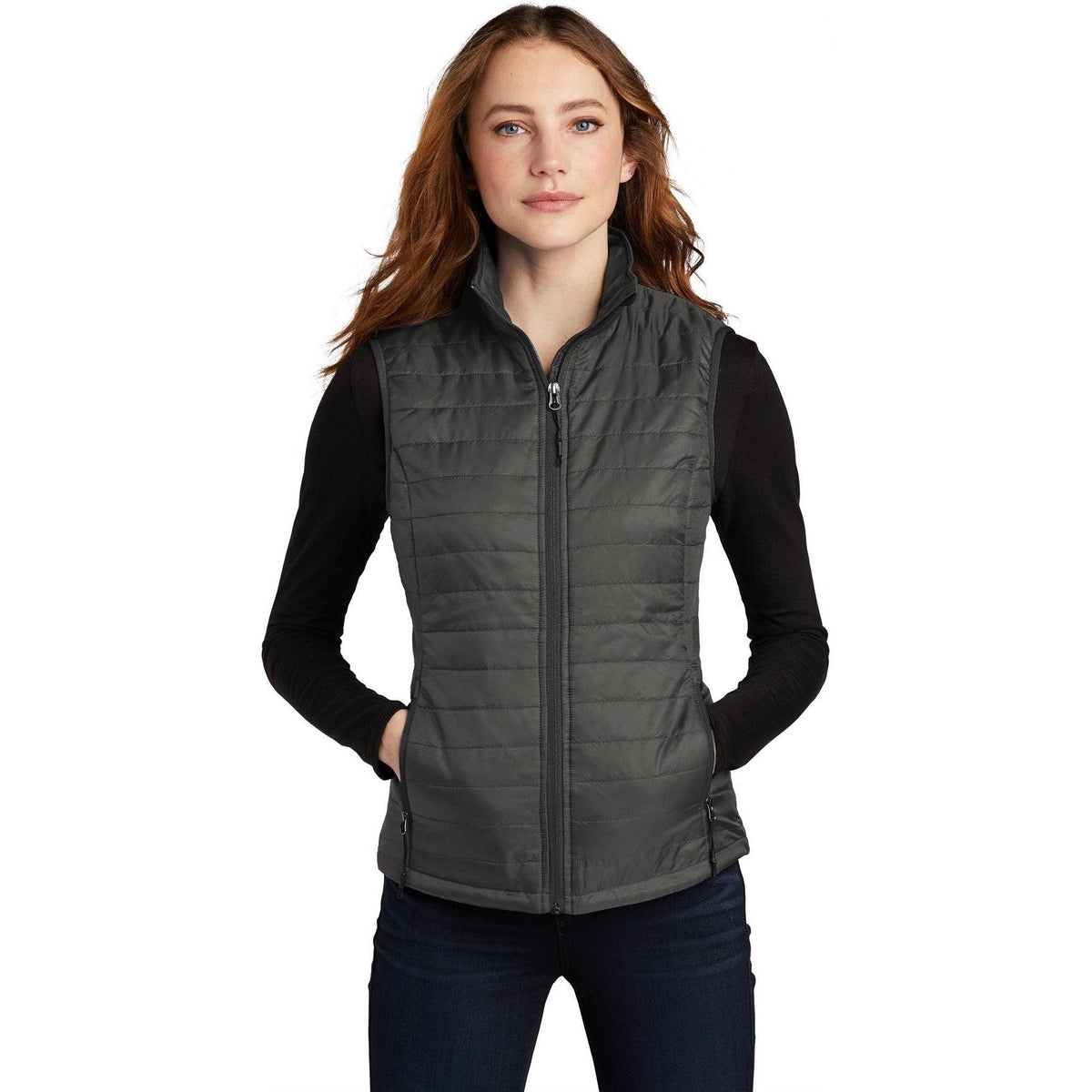 no-logo Port Authority Women's Packable Puffy Vest-Regular-Port Authority-Thread Logic