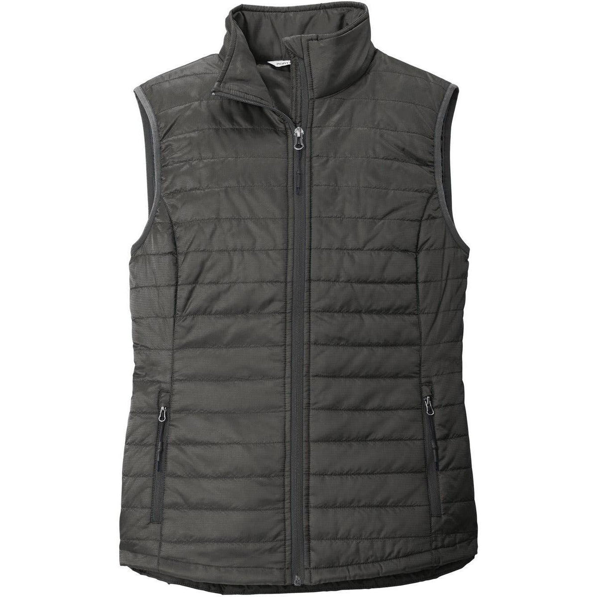 logo-left Port Authority Women's Packable Puffy Vest-Regular-Port Authority-Sterling Grey/Graphite-S-Thread Logic