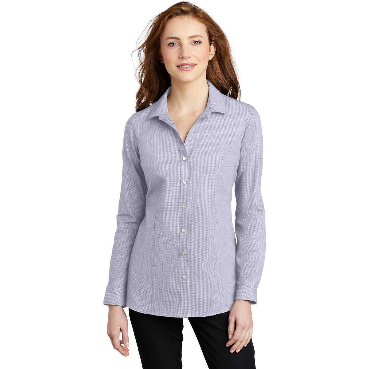 no-logo Port Authority Women's Pincheck Easy Care Shirt-Dress Shirts-Port Authority-Thread Logic