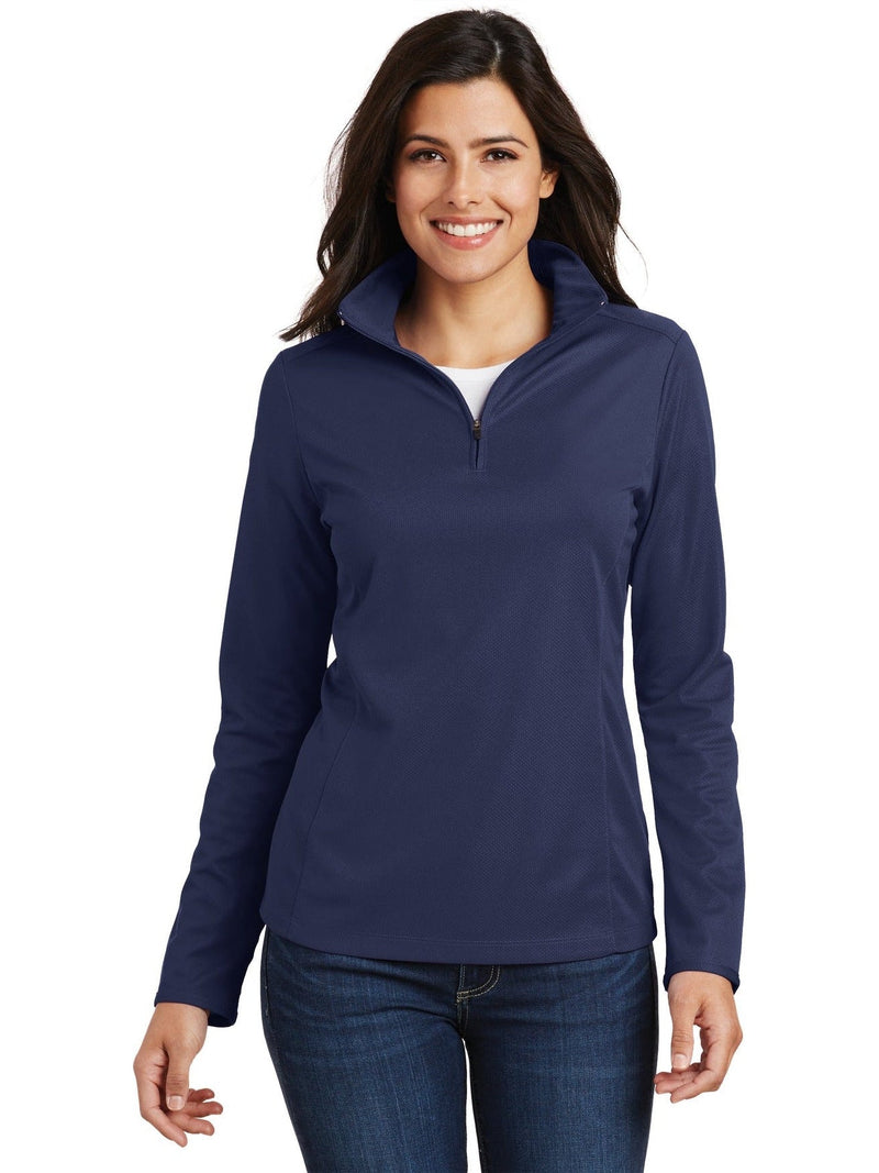 no-logo Port Authority Ladies Pinpoint Mesh 1/2-Zip-Regular-Port Authority-Thread Logic