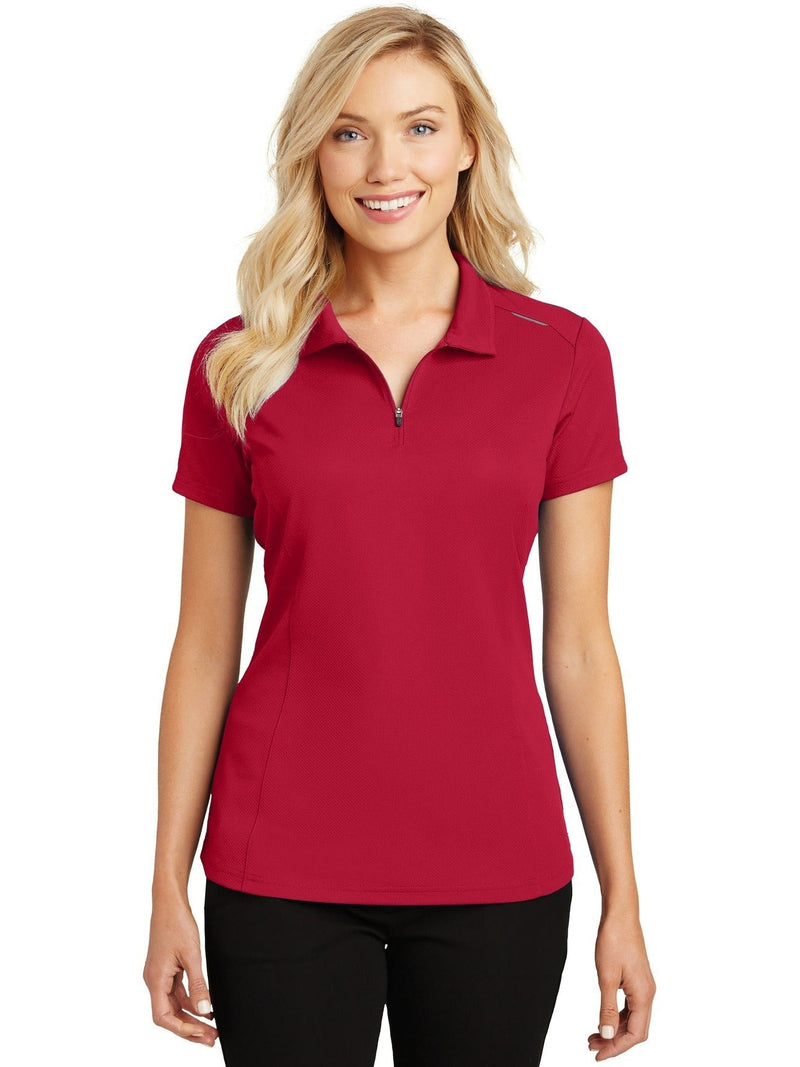 no-logo Port Authority Ladies Pinpoint Mesh Zip Polo-Regular-Port Authority-Thread Logic