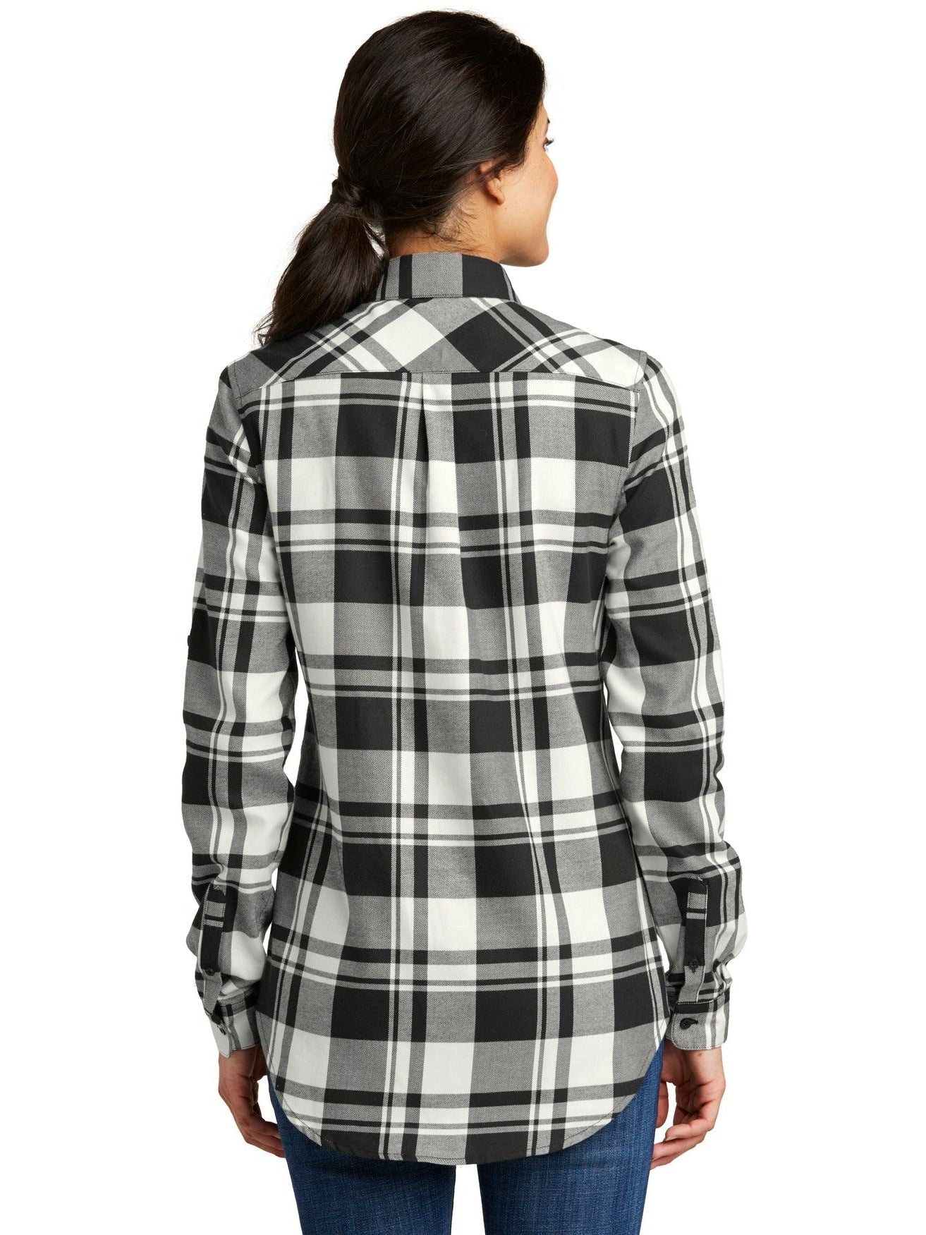 no-logo Port Authority Ladies Plaid Flannel Tunic-Regular-Port Authority-Thread Logic
