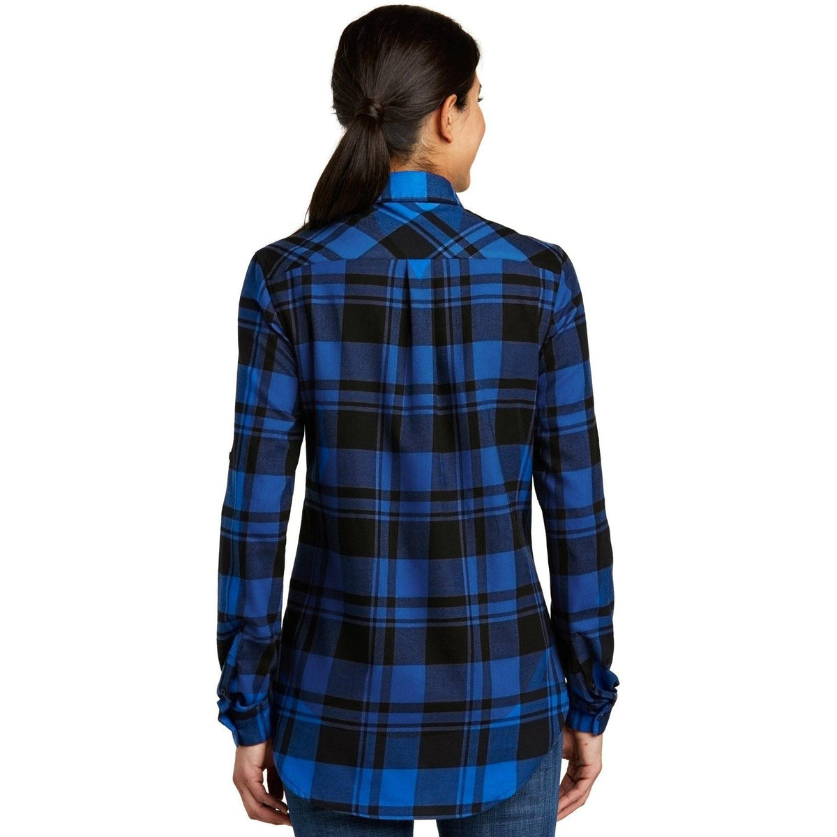 no-logo Port Authority Women's Plaid Flannel Tunic-Dress Shirts-Port Authority-Thread Logic