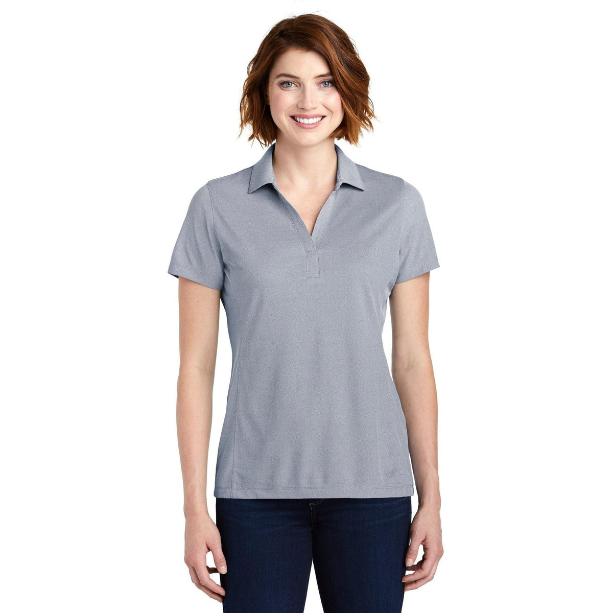 no-logo Port Authority Women's Poly Oxford Pique Polo-Active-Port Authority-Thread Logic