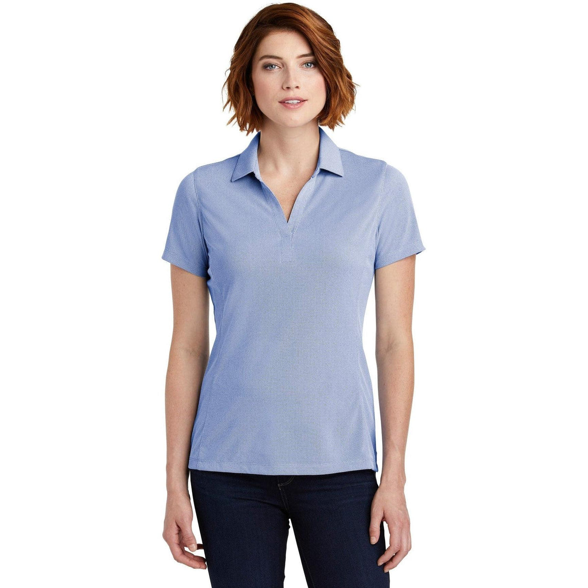 no-logo Port Authority Women's Poly Oxford Pique Polo-Active-Port Authority-Thread Logic