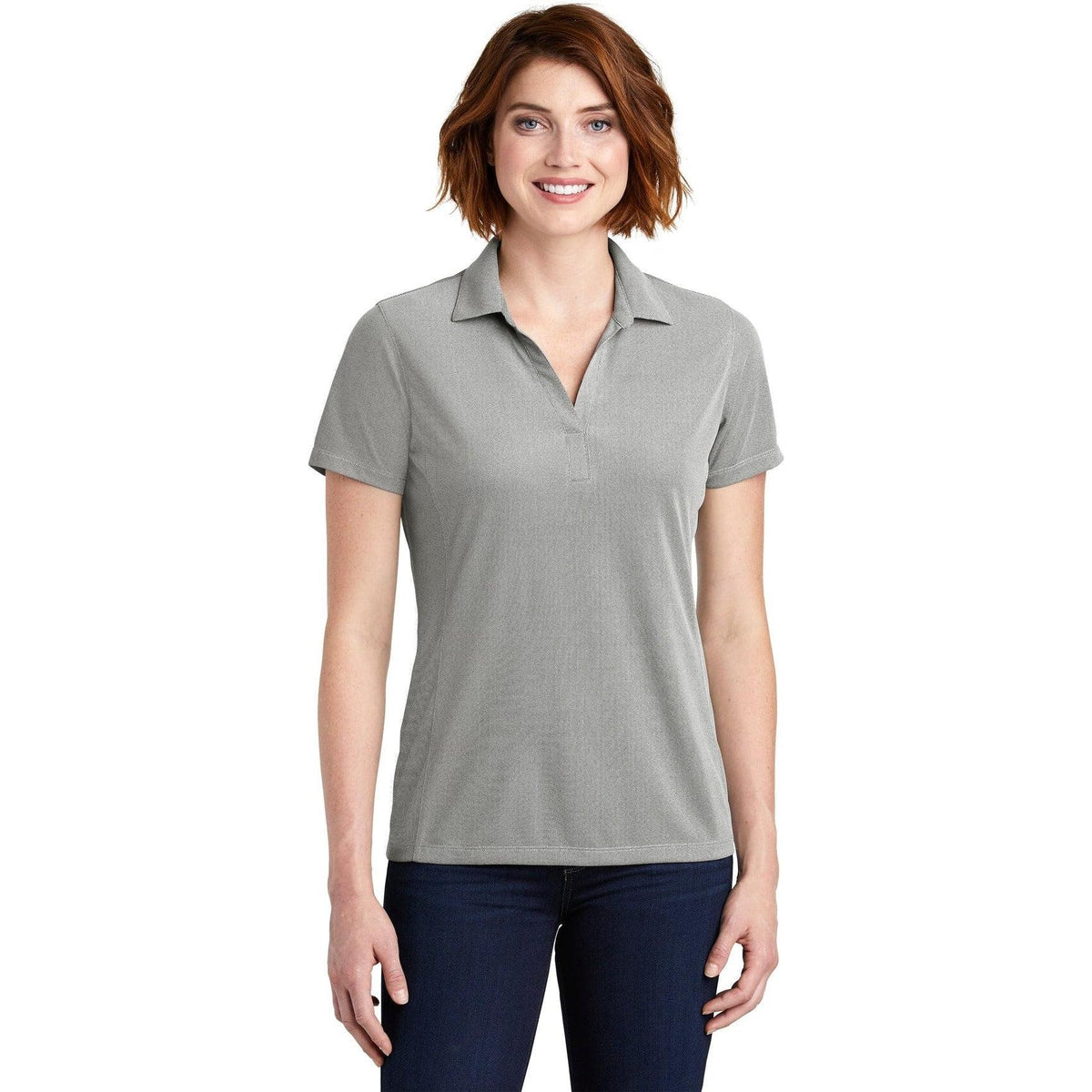 no-logo Port Authority Women's Poly Oxford Pique Polo-Active-Port Authority-Thread Logic