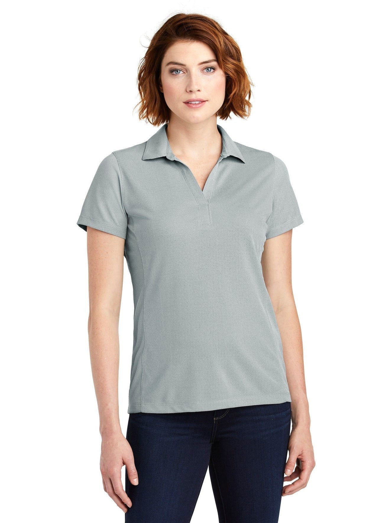 no-logo Port Authority Ladies Poly Oxford Pique Polo-Active-Port Authority-Thread Logic