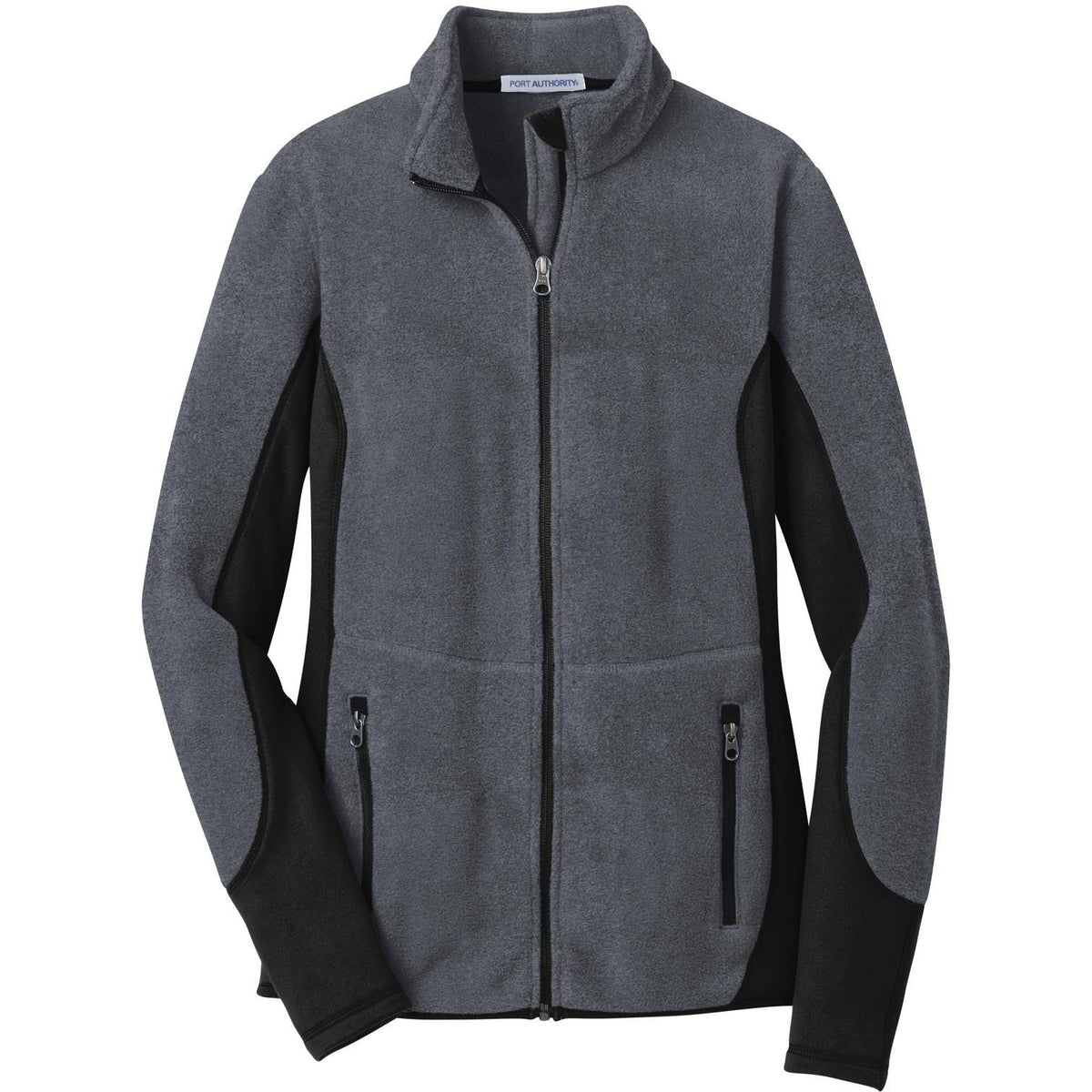 no-logo Port Authority Women's R-Tek Pro Fleece Jacket-Active-Port Authority-Charcoal Heather/Black-XS-Thread Logic