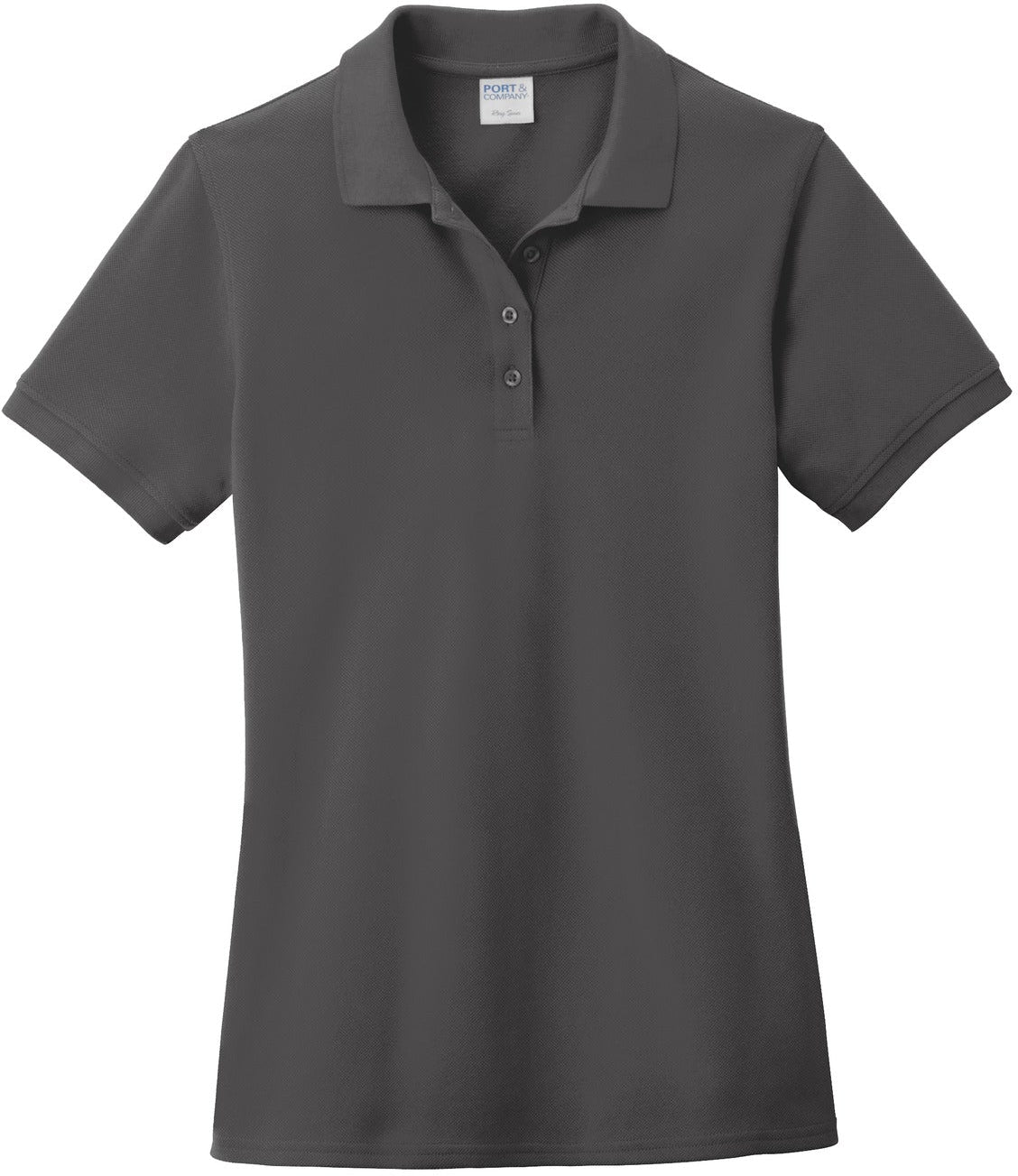 No-Logo CLOSEOUT - Port Authority Ladies Ring Spun Pique Polo-Discontinued-Port Authority-Charcoal-XS-Thread Logic